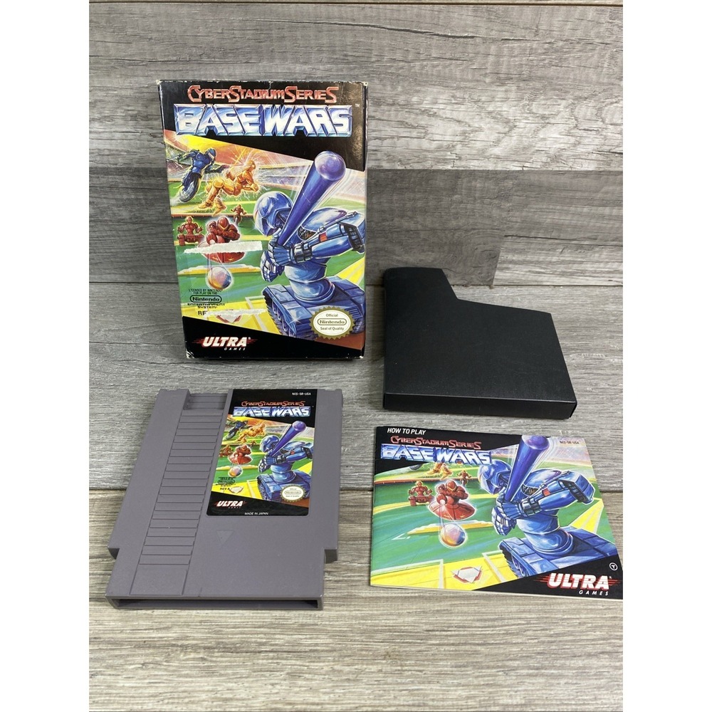 Cyber Stadium Series: BaseWars (NES, 1991) With Box and Manual Box Protector